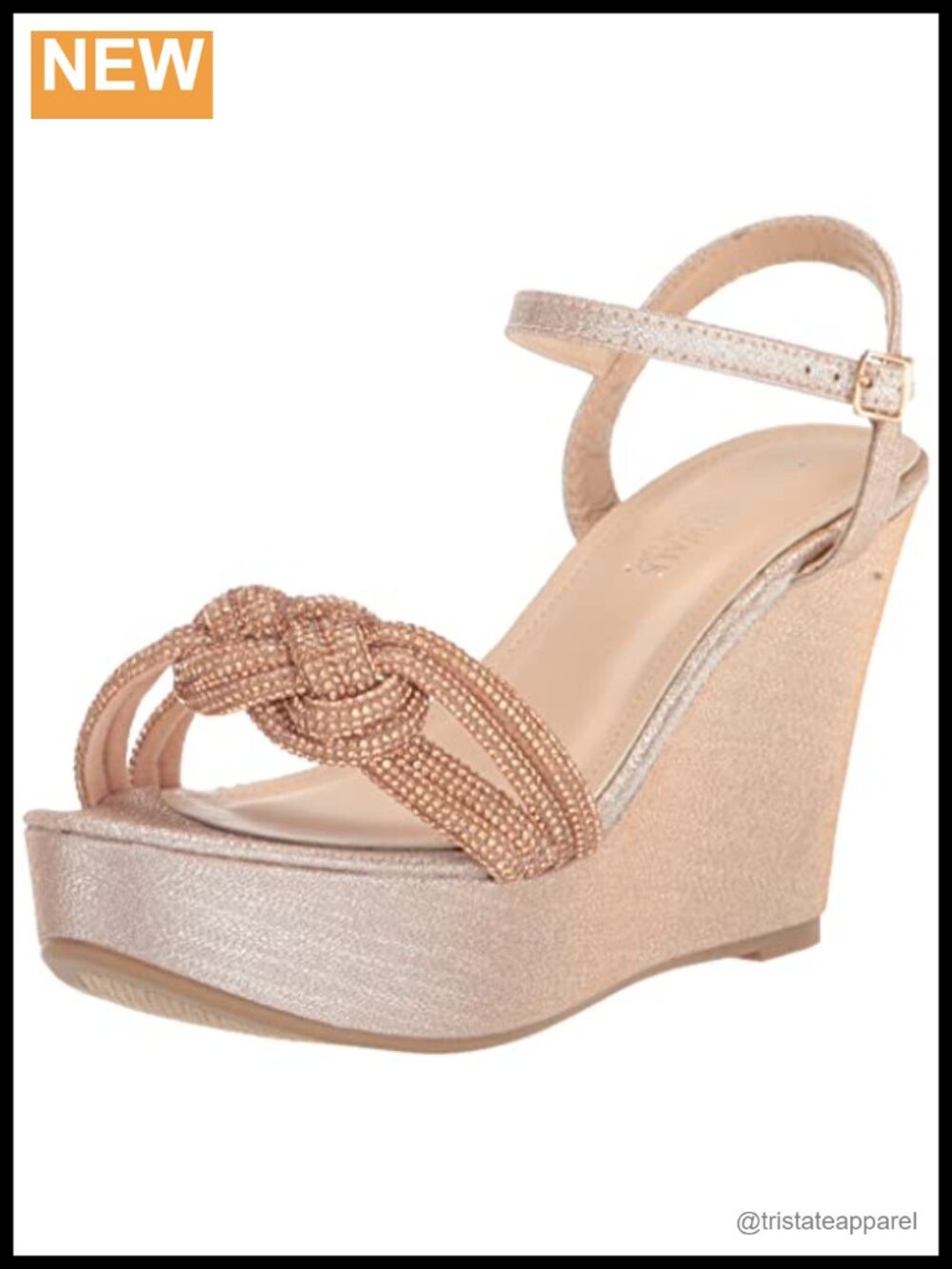 Wedge Sandal with Ankle Strap and Breathable Synthetic Lining